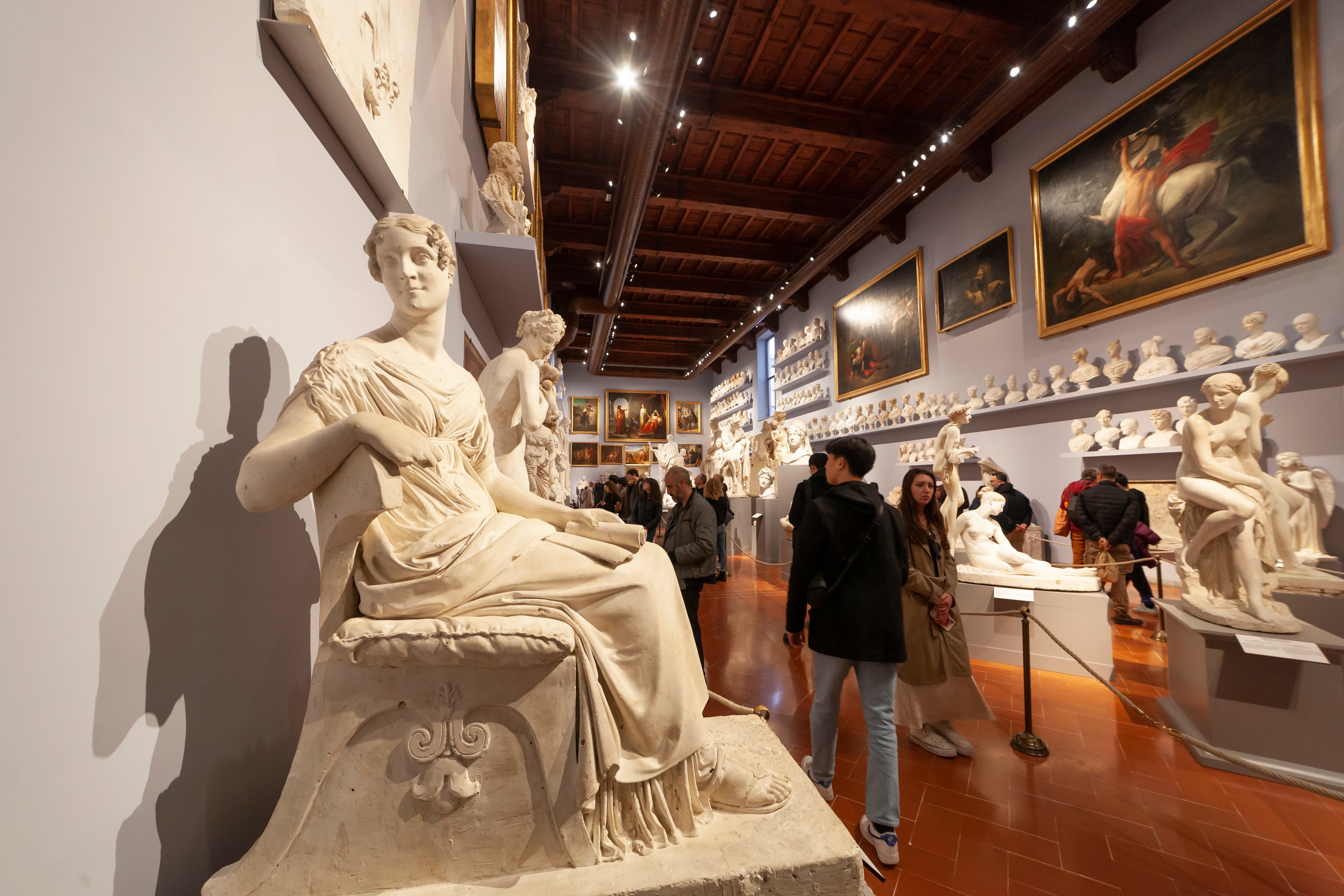 Accademia gallery. plaster copies of sculptures in Florence, Italy.